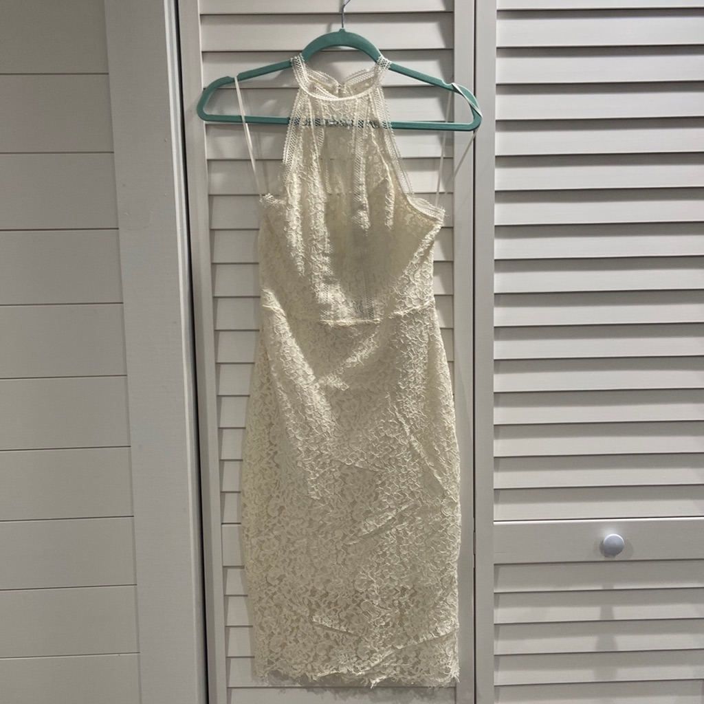 chinese dress ladies Shona Joy - La Lune Cumulus Silk Lace Maxi Dress - Ivory main image 0